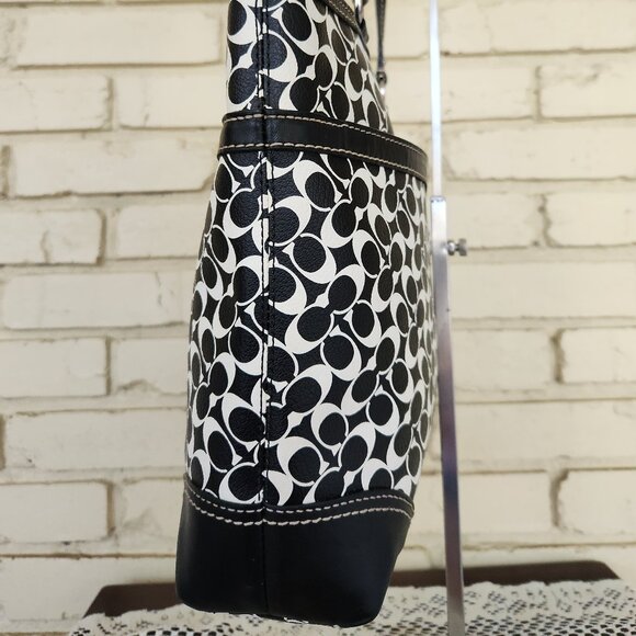 Coach Chelsea Heritage Stripe Signature Handbag Tote Purse - Picture 5 of 14